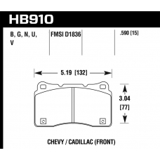 Колодки тормозные HB910N.590 HP Plus передние Lancer Evo V-X; SUBARU WRX STI; MEGAN RS; TESLA S, X